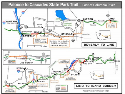 Palouse to Cascades State Park Trail MAPs and Information